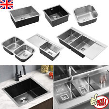 Stainless Steel Kitchen Sink Single Double Bowl Drainer Waste Kit Basin Inset