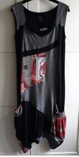 AVENTURES DES  TOILES Sleeveless Dress Size 40 Black Grey Orange Red Lagenlook
