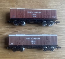 2 Graham Farish N Gauge 3302 North Eastern Bogie Vans  - Boxed - New MINT