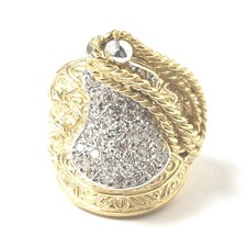 9ct Gold Saddle Ring White Zirconia Stones Size Z Hallmarked 25.9mm High 89.8g