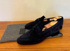 Berluti Men’s Loafers In Suede Navy Size Uk 8.5