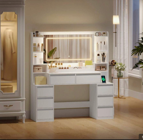 Dressing table with - mirror, led