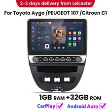 For Toyota Aygo PEUGEOT 107 Citroen C1 Carplay Android 14 Car Radio GPS SAT Navi