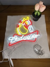 Custom Budweiser Beer LED Neon Sign Light Wall Acrylic Vintage Clydesdale Bar