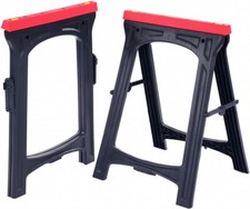 2 x Heavy Duty Folding Sawhorse Trestle Stands 300kg DIY Workshop Construction