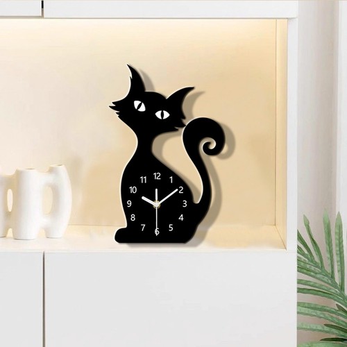 Wall clock with cat - with,