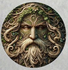 GREEN MAN LEAFY TREE FACE