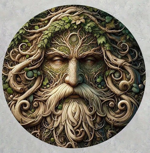Green man leafy tree - man, face