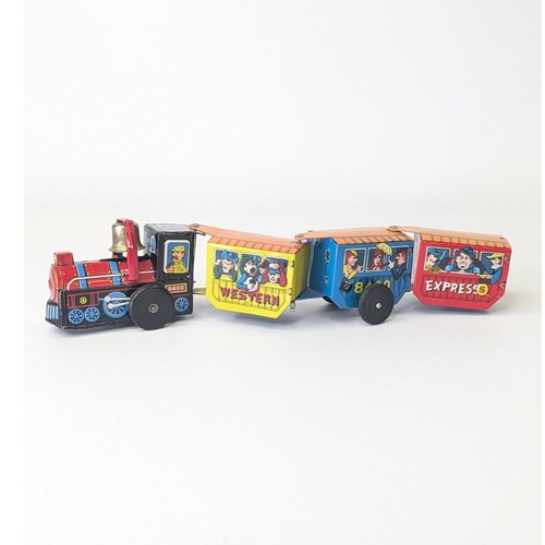 Vintage wind tin train toy - wind-up,