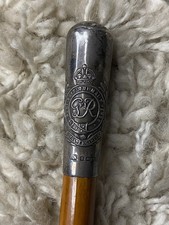 Vintage Royal Engineers Swagger Stick Silver Top With Hallmarks 