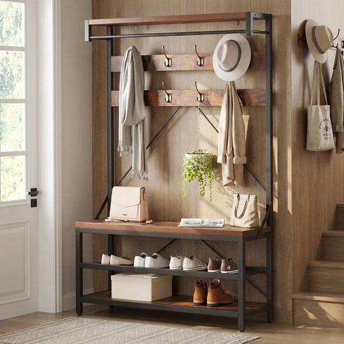 Hall tree entryway bench - tree,