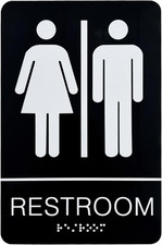 Unisex Toilet Door Sign with