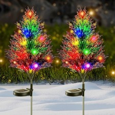 2x Solar Christmas Tree Stake