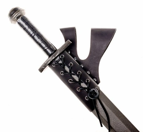 Laced leather weapon - , holder