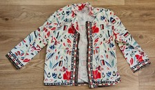 Open fronted Kimono style shirt, White with floral print, BNWT