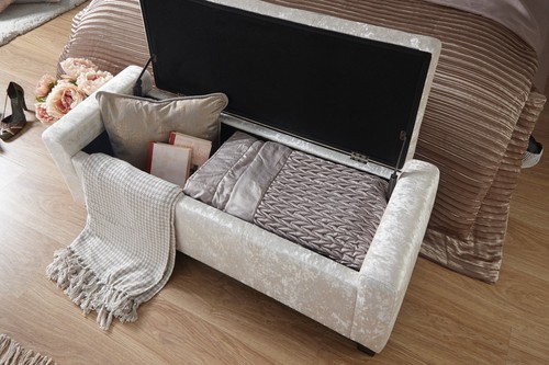 Velvet ottoman seat bench soft - bench,