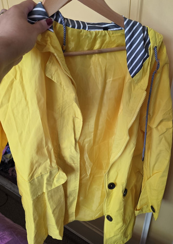Yellow hooded rain coat - yellow,