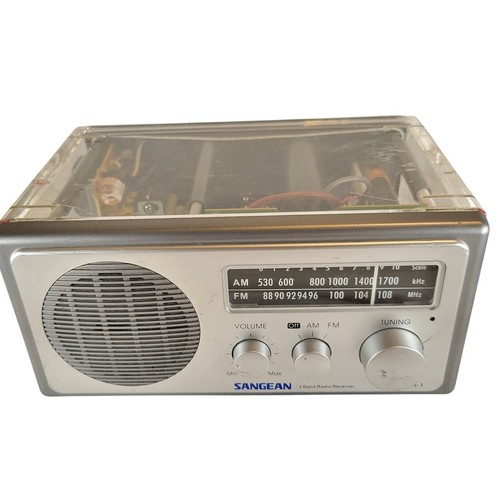 Sangean clear case am fm - clear,
