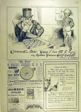 Original Old Antique Print