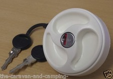 White Lockable Water Tank Filler Cap with Keys - ES2250  -  Caravan /  Motorhome