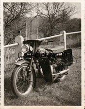 1952 Villiers Engine Motorcycle With panniers Photo 4x3 inch