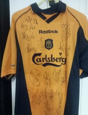 00-02 Team Signed Liverpool Away Shirt LFC