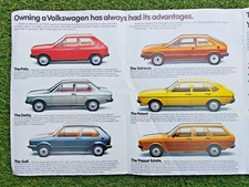 The Volkswagen Model Range 1980 Foldout Brochure Polo Derby Golf Passat Scirocco