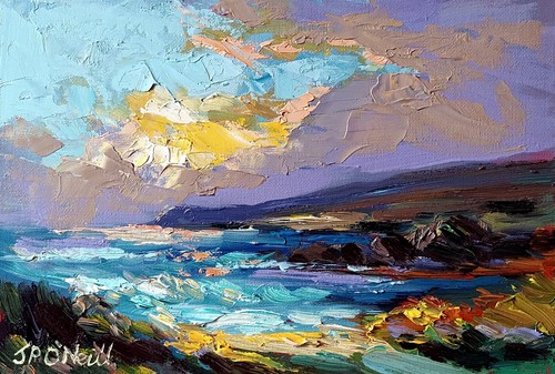 Coastal seascape oil painting - coastal,