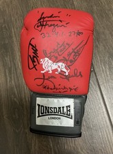 Multi Signed Boxing Glove Joe Frazier Ken Norton Larry Holmes & Both Spinks 