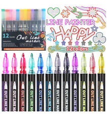 12 Colors Drawing Double Line