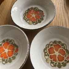 Midwinter Stonehenge Nasturtium Oat Meal, Cereal Bowls X 3