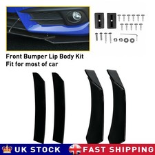 Universal Car Front Bumper Lip Spoiler Splitter Body Protector Kit Gloss Black