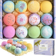 12 Pieces Bath Bombs Gift Set, Handmade Oil SPA Kit, Fizzy Bubble Bath Bombs