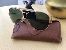 Ray-Ban Sunglasses GOLD OUTDOORSMAN Aviator Green G 15 RB3029 L112 Inc Case