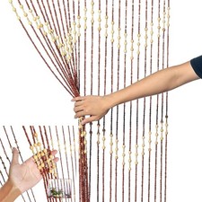 Wooden Door Curtain Beaded