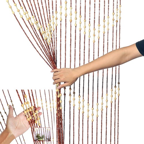 Wooden door curtain beaded - door,
