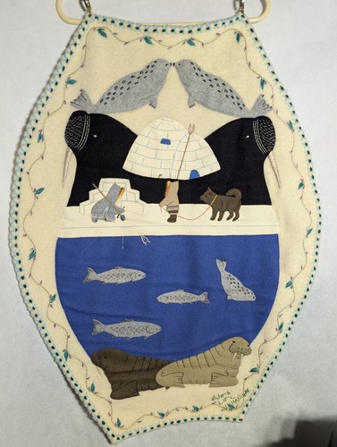 Vintage signed inuit wall - inuit,