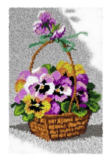 Pansy basket latch hook - pansy,