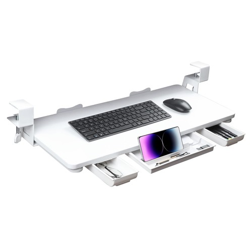 Keyboard tray under desk with - desk,