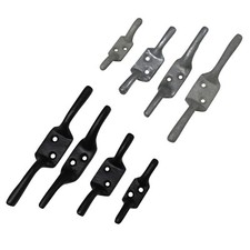 Black Galvanised Cleat Hooks 3" - 6" X2 (Washing Line Blind Cord Tie Back)