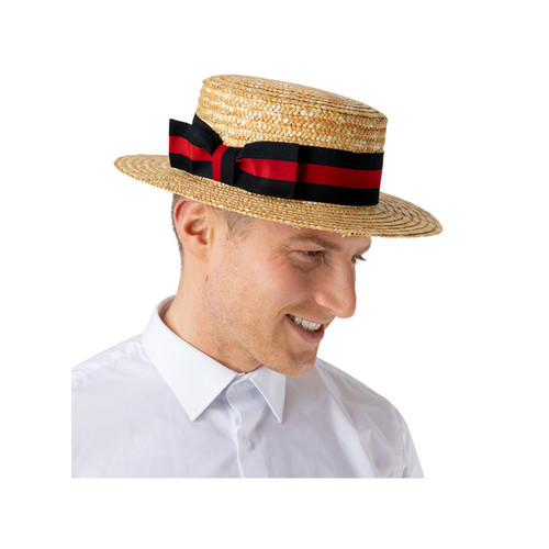 Deluxe straw boater hat 1920s - deluxe,
