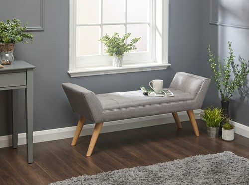 Grey window seat bench - grey,