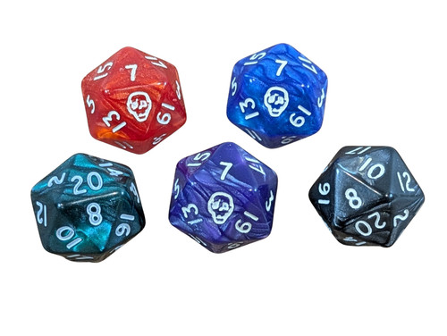 Skull d20 dice set death - skull,