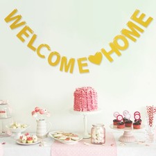  3M WELCOME HOME Drapeaux Bunting Garland Gold Glitter Drapeaux Bannière pour