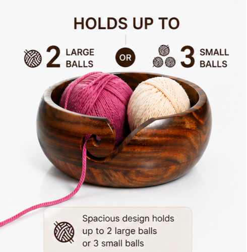 Wooden yarn bowl rosewood - wooden,