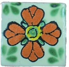 36 X   (5cm x 5cm) Ceramic Mexican Wall Tile Hand Painted Terracotta Tiles R51