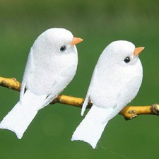 12Pcs  Realistic Artificial Birds White Feather Dove Christmas Tree Decoration