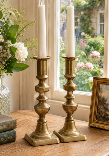 Pair vintage solid brass - vintage,