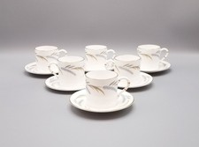 Royal Worcester 6 Harvest Ring demitasse espresso coffee cups & saucers