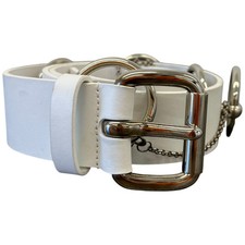 Dolce & Gabbana Women's Vintage Chain Detail Belt White 85CM / UK 10